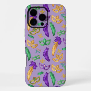 Coque iPhone 16 Pro Max Mardi Gras coloré à motifs