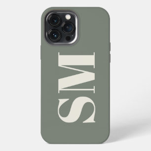 Etui iPhone 13 Pro Max Marque initiale de Sage Élégant