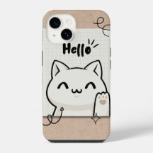 Marron bonjour chat mignon design esthétique vinta