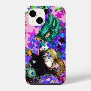 Coque Pour iPhone 14 MASQUE DE BAL MASQUÉ DU MARDI GRAS confettis