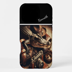 Coque iPhone 16 Pro Max Matériel de voyage de l'alligator