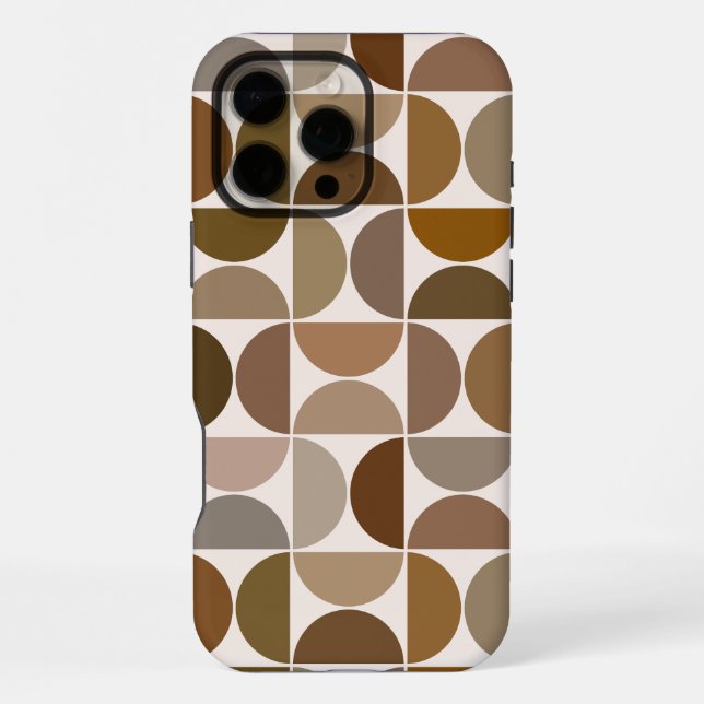 Coque iPhone MCM Semi-cycles Browns+Cream Big Motif (Verso)