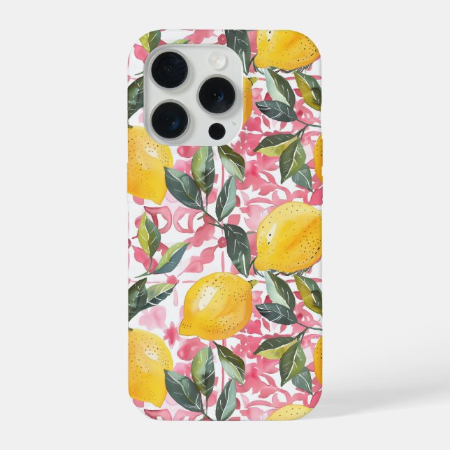 Coque iPhone Mediterranean Style Lemon Pattern iPhone Case (Verso)