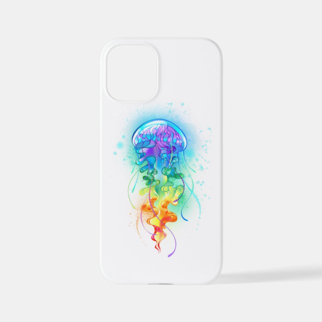 Coque iPhone Méduse arc-en-ciel (Verso)