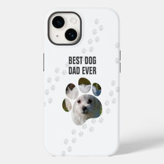 Coque Pour iPhone 14 Meilleur Chien Papa Jamais Photo Empreinte de patt