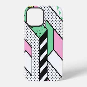 Coque iPhone 12 Memphis Abstrait : formes géométriques des années