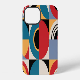 Coque iPhone 12 Memphis Abstrait : Style Vintage géométrique.