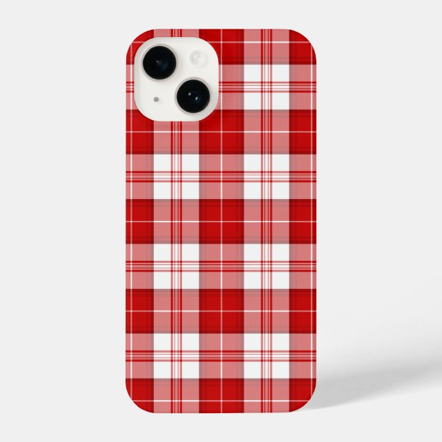 Coque iPhone Menzies tartan rouge blanc plaid (Verso)