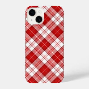 Coque Pour iPhone 14 Menzies tartan rouge blanc plaid