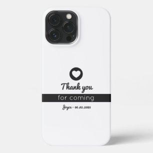 Etui iPhone 13 Pro Max Merci d'être venu Élégant Noir et Blanc