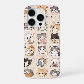 Coque iPhone 16 Pro Mignon Étui de Téléphone Chat Kawaii – Adorable