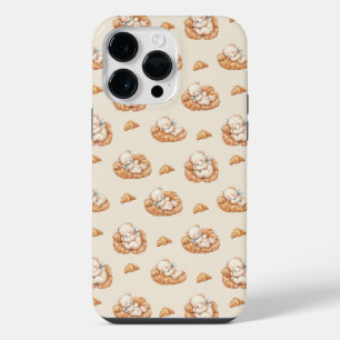 Coque Pour Pour iPhone 14 Pro Max Mignon ours endormi dans des lits de croissant mot