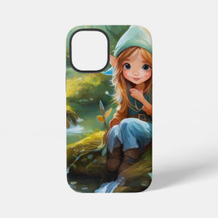 Coque iPhone 12 Mini Mignon petit elfe dans la rivière