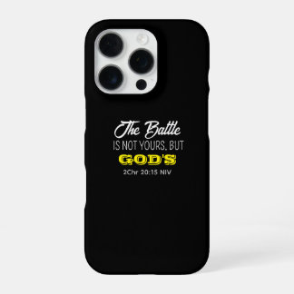 Coque iPhone 16 Pro Mignon verset biblique noir et jaune Foi chrétienn