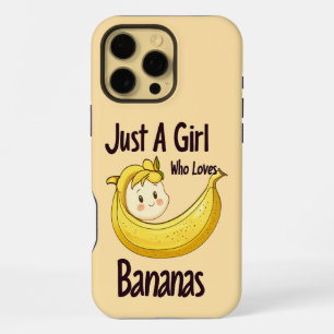 Coque iPhone 16 Pro Max Mignonne Juste Une Fille Qui Aime Les Bananes Amat