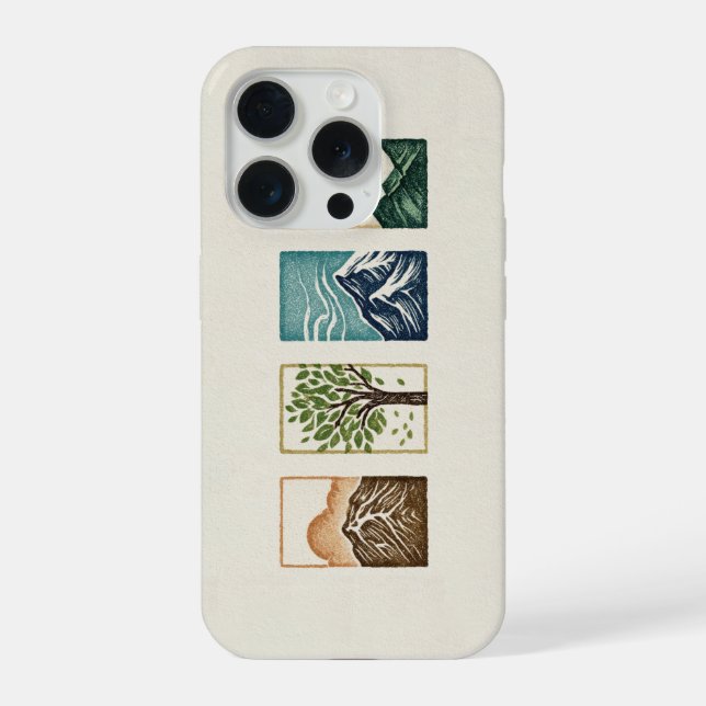 Coque iPhone Minimal Nature Set – Mountain & Tree Art (Verso)