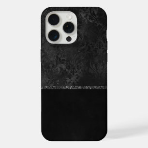 Minuit Onyx Romance Black Satiny Grunge Damask