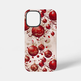Coque iPhone 12 Mini Modèle de boules rouges de Noël