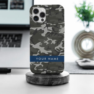 Modèle de camouflage gris, Votre nom, Personnalise