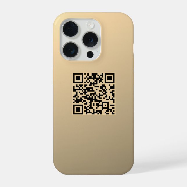 Coque iPhone Modèle de code QR immédiatement modifiable | Or Fa (Verso)