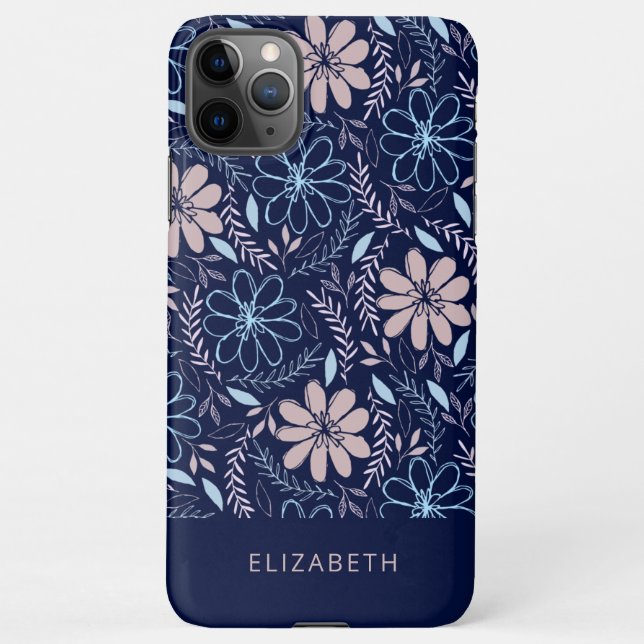 Coque iPhone Modèle floral de Doodle (Dos)