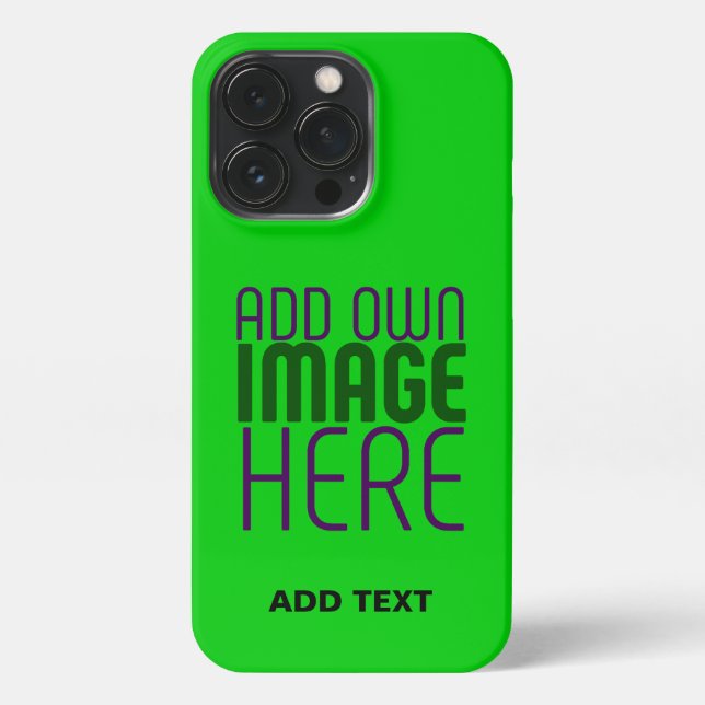 COQUE iPhone MODERN EDITABLE LIME GREEN IMAGE TEXT TEMPLATE (Verso)
