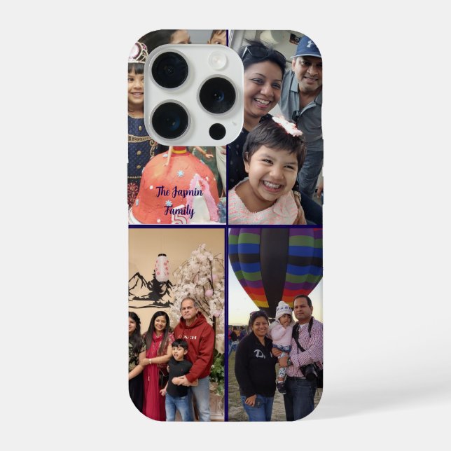 Coque iPhone Modern elegant multi photo family stylish  (Verso)