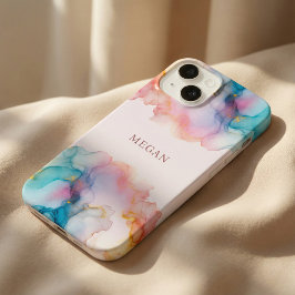 Coque Pour iPhone 14 Modern Pastel Stylish Alcohol Ink 