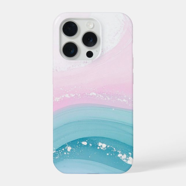 Coque iPhone Modern Stone Dusty Blue Marble (Verso)