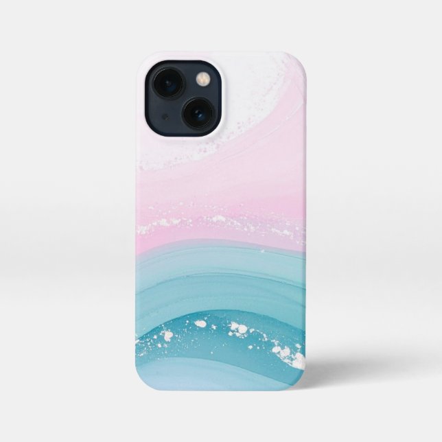 Coque iPhone Modern Stone Dusty Blue Marble (Verso)
