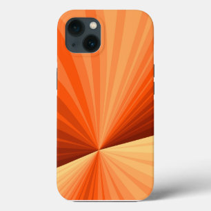 Etui iPhone 13 Moderne Abstrait Graphique Fractal Orange Rouge Va