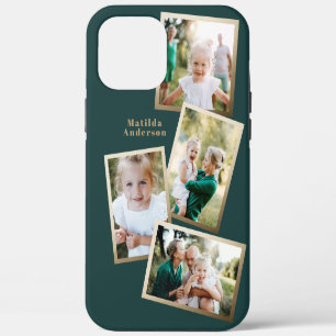 Coque iPhone 12 Pro Max Moderne design or multi photo famille électronique