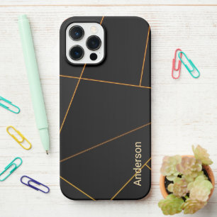 Coque iPhone 12 Pro Max Moderne Élégant Ligne Rétro Monogramme
