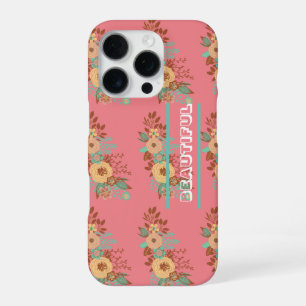 Coque iPhone 16 Pro Moderne Floral Boho Rose