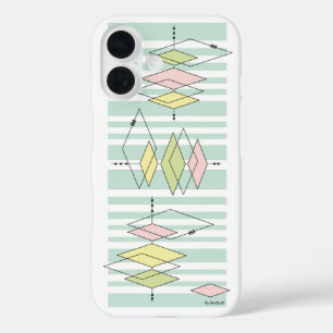 Coque iphone moderne géométrique rétro du milieu d