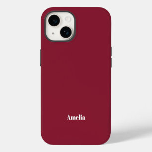 Coque Pour iPhone 14 moderne marron blanc écriture Nom personnalisé