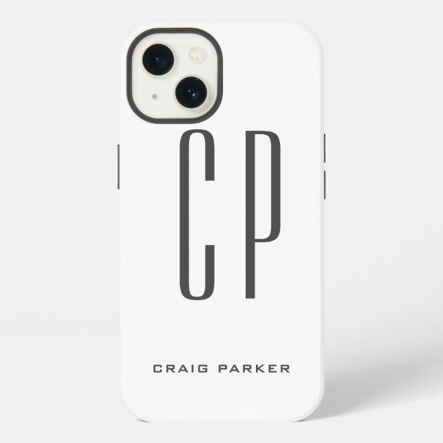 Coque iPhone Moderne Monogramme Professionnel Plain Simple Mini (Verso)