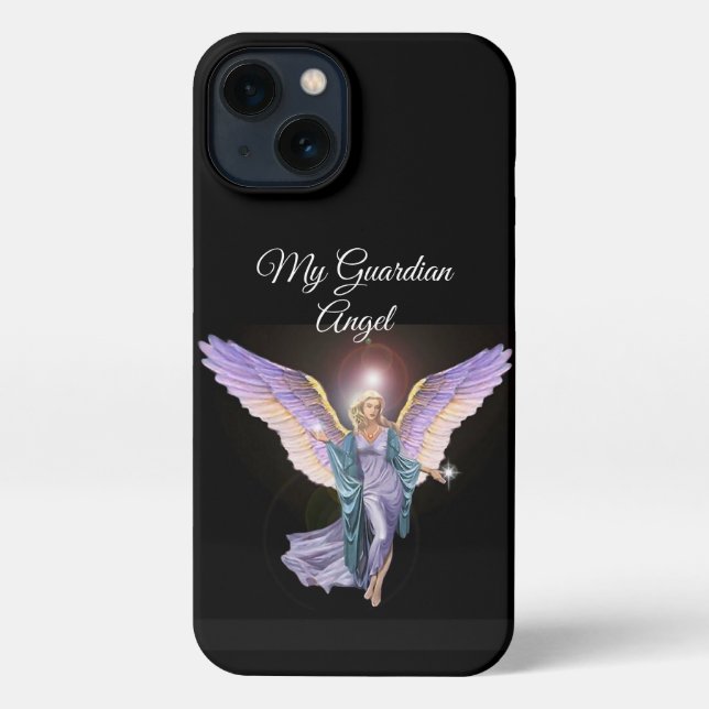 Coque iPhone Moderne My Guardian Angel I Téléphone 13 Coque (Verso)