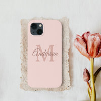 Moderne Pastel Rose | Fille initiale personnelle