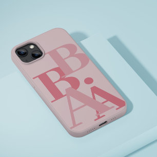 Coque iPhone 16 Pro Moderne Soft Pink initial minimal contemporain