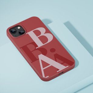 Coque iPhone 16 Pro Moderne Soft Red Pink initial minimal contemporain