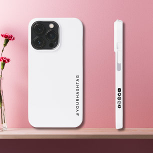 Etui iPhone 13 Pro Moderne Trending Social Media Icons & Hashtag Blan