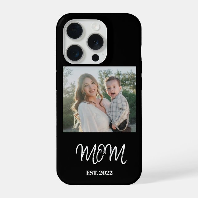 Coque iPhone Mom Established, Photo, Script, iPhone phone case (Verso)