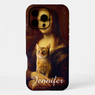 Coque iPhone 16 Pro Max Mona Lisa et son chat                             