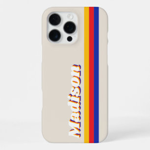 Coque iPhone 16 Pro Max Monogram Rétro Rayures