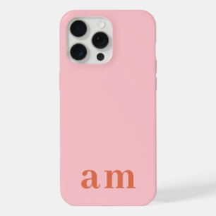 Monogramme 2 Initiales Minimaliste Rose & Rouge