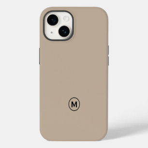 Coque Pour iPhone 14 Monogramme beige minimaliste moderne