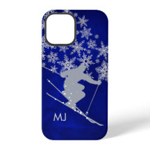 Monogramme bleu de ski de descente
