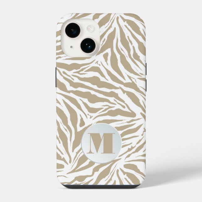 Coque iPhone Monogramme Chic Zèbre (Verso)