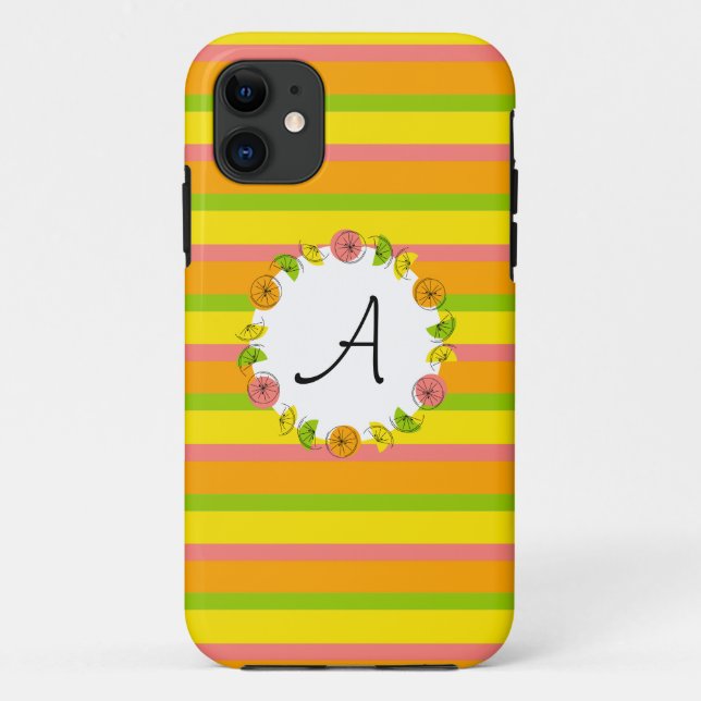 Coque iphone Monogramme classique de la bande circ (Dos)
